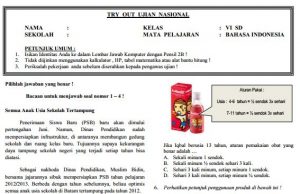 Kumpulan Soal Sukses UN SD Bahasa Indonesia Paket 3
