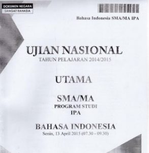 Soal UN SMA Bahasa Indonesia 2015 Paket 1