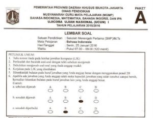 prediksi soal UN SMP Bahasa Indonesia Paket A dan Pembahasan