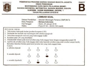 prediksi soal UN SMP Bahasa Indonesia Paket B dan kunci jawaban pembahasan