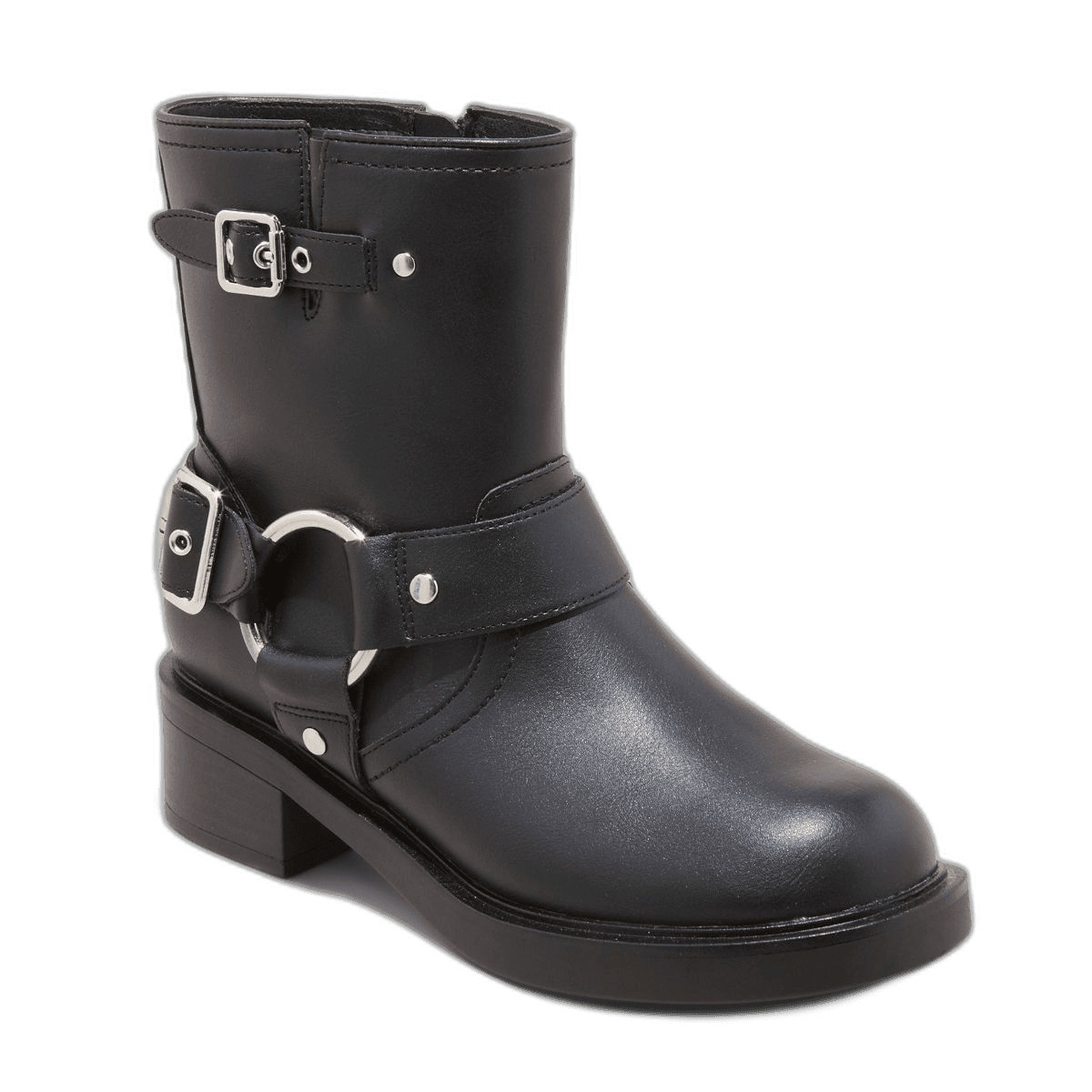 Black Buckle Ankle Boots For Women