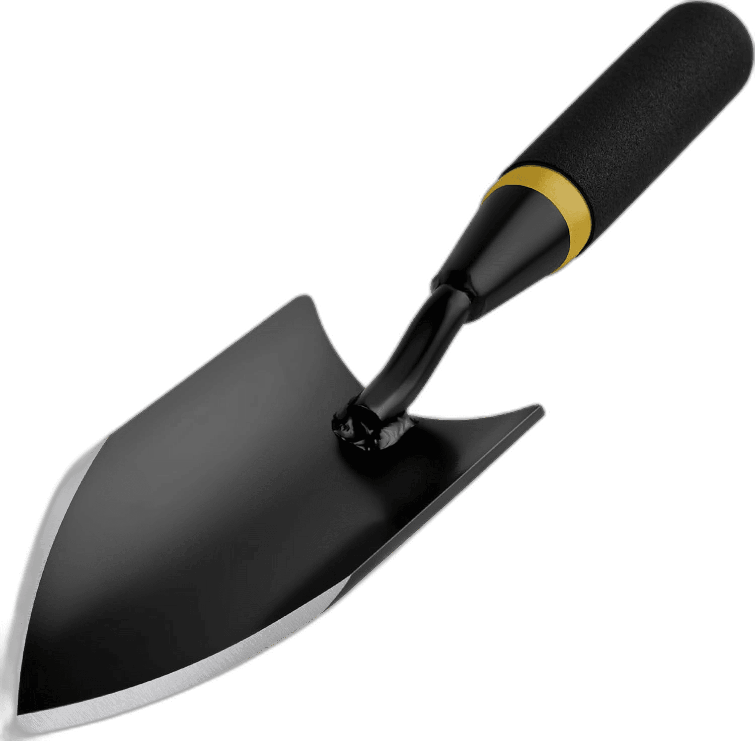 Carbon Steel Garden Trowel With Black Rubberized Handle