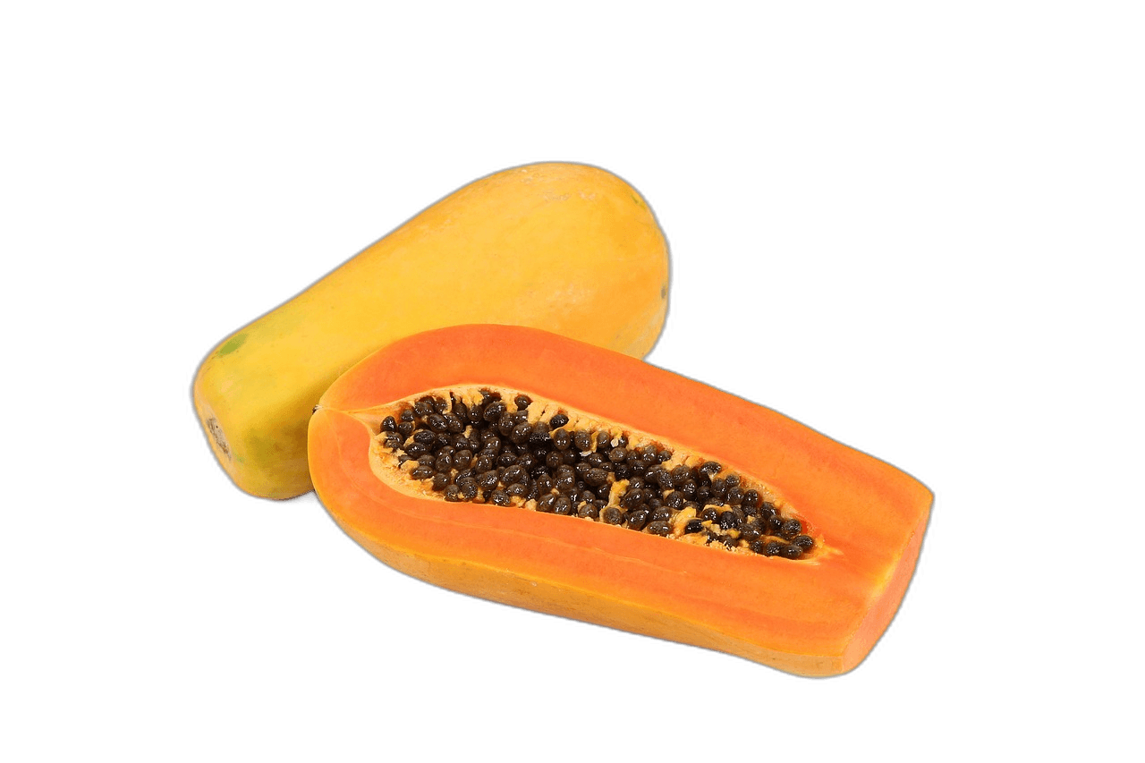 Fresh Orange Papaya Fruit With Seeds