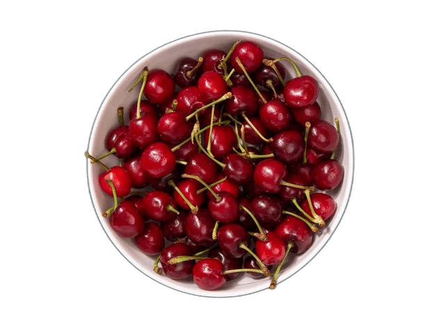 Sweet Red Cherries in White