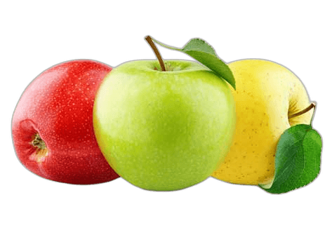 Triple Apple Fruits Red Green Yellow Color