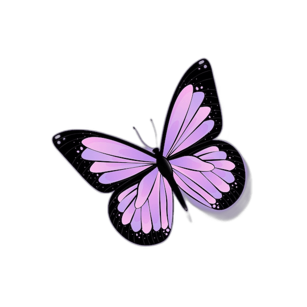 Stunning Purple Butterfly Cartoon