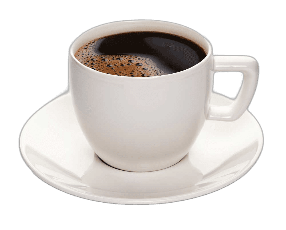 Tasty Black Coffee in White Cup