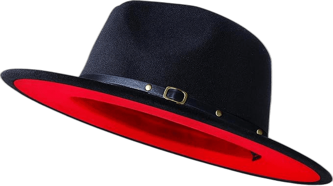 Red Black Panama Hat For Women