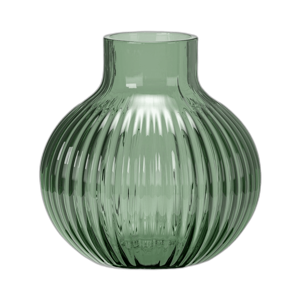 Extraordinary Green Round Glass Vase