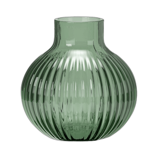 Extraordinary Green Round Glass Vase