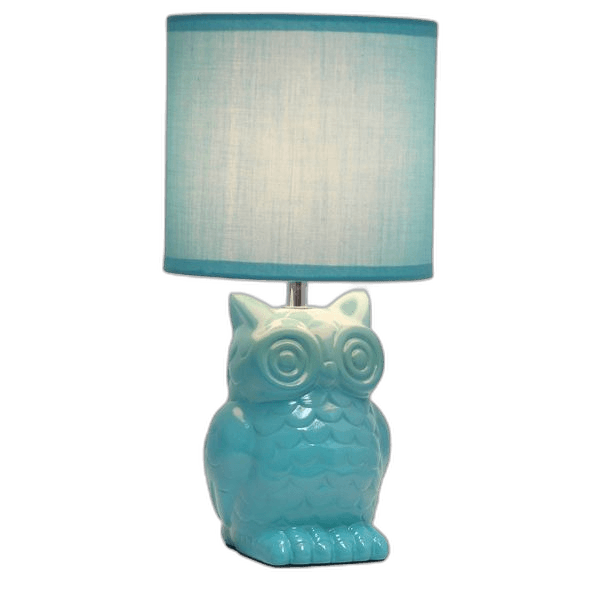 Cute Turquoise Ceramic Owl Table Lamp