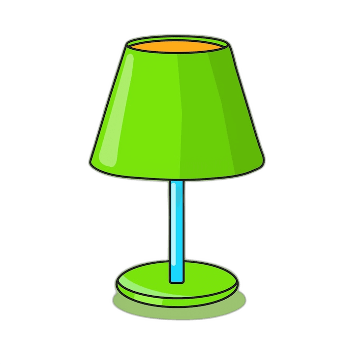 Cute Green Lamp Animated Character