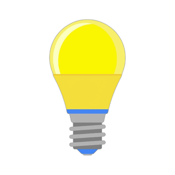 Cute Yellow Cartoon Light Bulb