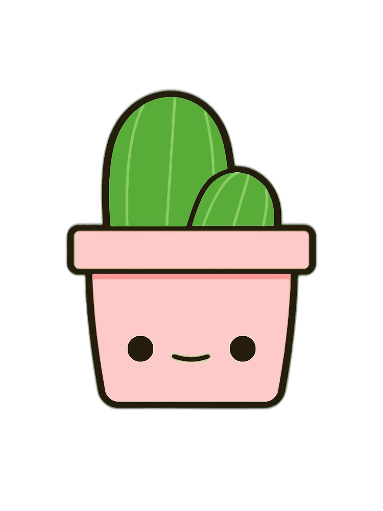 Kawaii Cactus in Tiny Pot