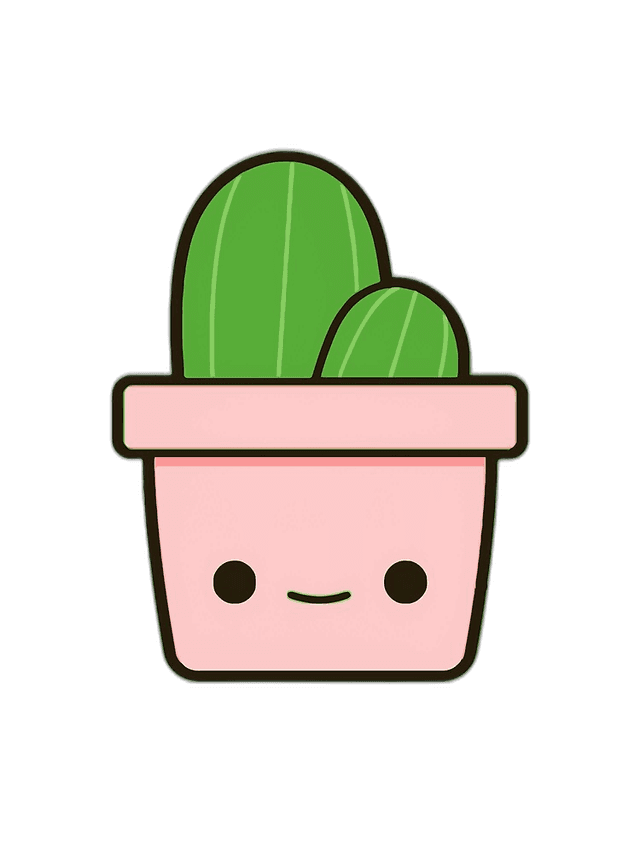 Kawaii Cactus in Tiny Pot