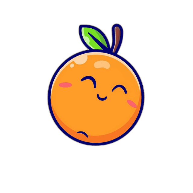 Cutest Orange Fruit Cartoon