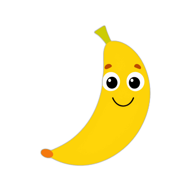 Cute Banana Cartoon Style