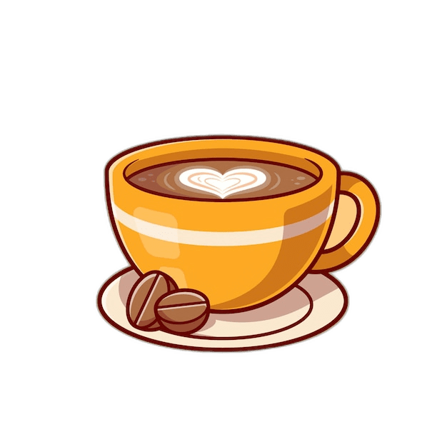 Stylized Art of Coffee Cup Cartoon