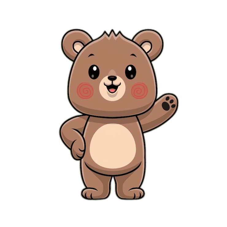 Funny Cartoon of Brown Bear