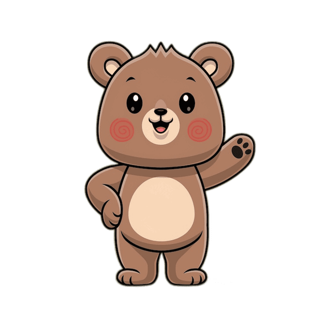 Funny Cartoon of Brown Bear
